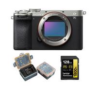 Sony Alpha A7C II Corps Argent+Lexar Carte mémoire SDXC professionnelle 128Go 1800x UHS-II+Kingma 2000 mAh (Sony NP-FZ100) batterie