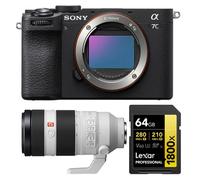 Sony Alpha A7C II Corps Noir+Sony FE 100-400mm f4.5-5.6 GM OSS + Lexar 64Go Carte mémoire SDXC professionnelle 1800x UHS-II