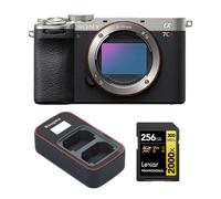 Sony Alpha a7CR Appareil photo sans miroir (argent)+Lexar 256Go carte mémoire professionnelle 2000x UHS-II SDXC+Kingma Sony NP-FZ100 LCD double USB chargeur