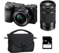Sony appareil photo hybride alpha 6400 noir + 16-50 + 55-210 + sac + sd 8 go noir G