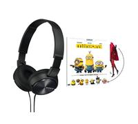 Sony Casque MDR-ZX310 Noir Pliable avec Câble 1,2 m + DVD Minions