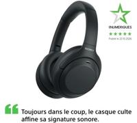 Sony - Casque Wh-1000xm4c Noir - Réduction De Bruit Active, Bluetooth, Autonomie 34h, Pliable