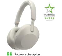 Sony - Casque Wh-1000xm5 Anc Gris - Réduction De Bruit Active, Bluetooth, Autonomie 40h