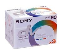 Sony Cassette MiniDV pour caméscope Sans IC Memory Pack de 3 60 mn Couleur 3DVM60 COULEUR