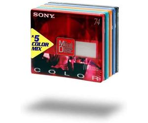 Sony ColoursMiniDisc Lot de 5 disques 74 Min Couleurs mélangées