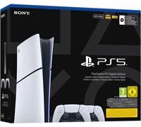 Sony Console PlayStation 5 Slim Digital avec 2 Manettes PS5 sans fil Dualsense - Blanc - Version EU