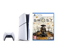 Sony Console PS5 Standard 1 To Blu-ray 4K SSD Audio 3D Ray Tracing Manette DualSense Retour Haptique Gâchettes Adaptatives Blanche + Sony Ghost of Yōtei PS5