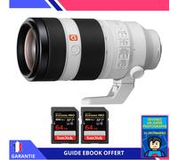 Sony FE 100-400mm f/4.5-5.6 GM OSS + 2 SanDisk 64GB UHS-II 300 MB/s + Ebook 'Devenez Un Super Photographe' - Objectif Sony FE pour Sony Hybride