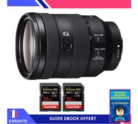 Sony FE 24-105mm f/4 G OSS + 2 SanDisk 32GB Extreme PRO UHS-II SDXC 300 MB/s + Ebook 'Devenez Un Super Photographe' - Objectif Sony FE pour Sony Hybride