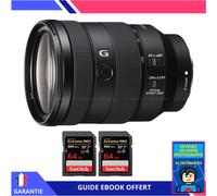 Sony FE 24-105mm f/4 G OSS + 2 SanDisk 64GB Extreme PRO UHS-II SDXC 300 MB/s + Ebook 'Devenez Un Super Photographe' - Objectif Sony FE pour Sony Hybride