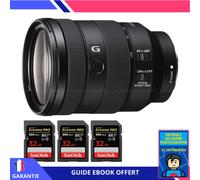 Sony FE 24-105mm f/4 G OSS + 3 SanDisk 32GB Extreme PRO UHS-II SDXC 300 MB/s + Ebook 'Devenez Un Super Photographe' - Objectif Sony FE pour Sony Hybride