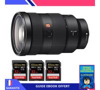 Sony FE 24-70mm f/2.8 GM + 3 SanDisk 32GB Extreme PRO UHS-II SDXC 300 MB/s + Ebook 'Devenez Un Super Photographe' - Objectif Sony FE pour Sony Hybride