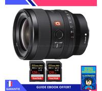 Sony FE 24mm f/1.4 GM + 2 SanDisk 128GB UHS-II 300 MB/s + Ebook 'Devenez Un Super Photographe' - Objectif Sony FE pour Sony Hybride