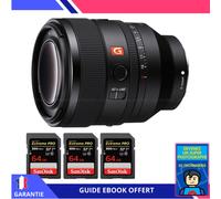 Sony FE 50mm f/1.2 GM + 3 SanDisk 64GB Extreme PRO UHS-II SDXC 300 MB/s + Ebook 'Devenez Un Super Photographe' - Objectif Sony FE pour Sony Hybride