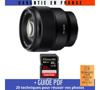 Sony FE 85mm f/1.8 + 1 SanDisk 32GB Extreme PRO UHS-II SDXC 300 MB/s + Guide PDF 20 techniques pour réussir vos photos