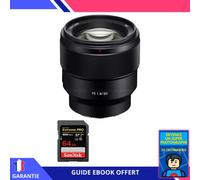 Sony FE 85mm f/1.8 + 1 SanDisk 64GB Extreme PRO UHS-II SDXC 300 MB/s + Ebook 'Devenez Un Super Photographe' - Objectif Sony FE pour Sony Hybride