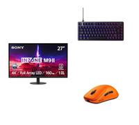 Sony INZONE M9II 27" 4K Ultra HD PC Gaming Monitor, Schwarz + INZONE Keyboard (FR) & Fnatic Gaming-Mouse
