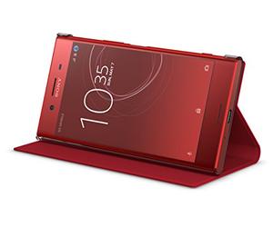 Sony Mobile SCSG10 Étui de Protection avec Pied pour Xperia XZ Premium Rouge
