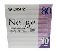 Sony Neige Lot de 10 MiniDisc Vierges enregistrables de 80 Minutes