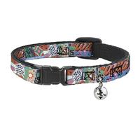 Sony Pictures Collier pour chat avec clochette, logo Wheel of Fortune et collage Wild Card Multicolore, 21,6 à 30,5 cm de large