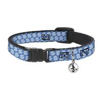 Sony Pictures Collier pour chat avec clochette, monogramme Wheel of Fortune Logo Bleu Blanc 21,6 à 30,5 cm de large