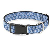 Sony Pictures Collier pour chien avec boucle en plastique Monogramme Wheel of Fortune Bleu Blanc 28 à 41,5 cm Largeur 2,5 cm
