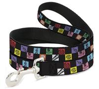 Sony Pictures Laisse pour chien Motif roue de la fortune Checker Icons Noir Multicolore 1,2 m de long 2,5 cm de large