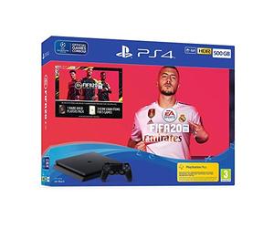 Sony PlayStation 4 Slim 500 GO + FIFA 20 + PS Plus 14 jours, Avec 1 Manette Sans Fil DUALSHOCK 4 V2