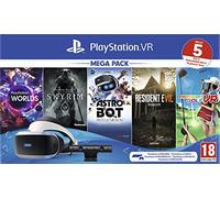 Sony, PlayStation VR Mega Pack, Avec Casque PS VR PS4 + PS Camera + 5 Jeux inclus, Compatible avec toute console PlayStation 4, Couleur du casque : Noir et Blanc