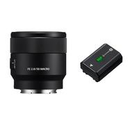 Sony SEL-50M28 Objectif Monture E APS-C Macro 50 mm F2.8 Noir & Bloc-Batterie Rechargeable NPFZ100.CE série Z - Noir