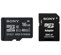Sony SR16UYA - Carte mémoire flash (adaptateur microSDHC - SD inclus(e)) - 16 Go - UHS Class 1 / Class10 - microSDHC UHS-I - pour Sony ILCE-QX1, ILCE-QX1L; Action Cam-HDR-AS30VR; Cyber-shot...