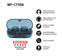 Sony WFC710NL.CE7 Écouteurs True Wireless Stereo (TWS) Bluetooth 5.3, IPX4, Autonomie 12h/40h (ANC désactivé), USB Type-C, Bleu