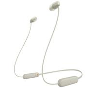 Sony WI-C100 Oreillette Bluetooth Stereo taupe micro-casque, sonnerie personnalisable, volume réglable, Bandeau de nuque