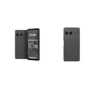 Sony Xperia 10 VII - 6,1 Pouces 19,5:9 OLED avec 120 Hz, Batterie 5 000 mAh, Objectif Ultra Grand Angle 16 mm, Audio 3,5 mm, Android 15, IP65/68, Noir Charbon + Coque