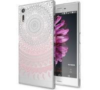 Sony Xperia XZ Housse de téléphone portable par NALIA, silicone TPU Motif Case Cover Bumper Dünn Mandala Pink