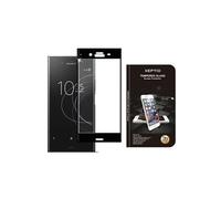 Sony Xperia XZ1 Compact 4G: Protection d'écran en verre trempé FULL COVER NOIR - Tempered glass Screen protector 9H premium / Films vitre Protecteur