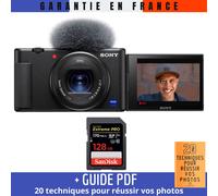 Sony ZV-1 Noir + 1 SanDisk 128GB Extreme PRO UHS-I SDXC 170 MB/s + Guide PDF ""20 TECHNIQUES POUR RÉUSSIR VOS PHOTOS