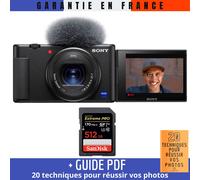 Sony ZV-1 Noir + 1 SanDisk 512GB Extreme PRO UHS-I SDXC 170 MB/s + Guide PDF ""20 TECHNIQUES POUR RÉUSSIR VOS PHOTOS