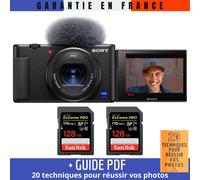 Sony ZV-1 Noir + 2 SanDisk 128GB Extreme PRO UHS-I SDXC 170 MB/s + Guide PDF ""20 TECHNIQUES POUR RÉUSSIR VOS PHOTOS