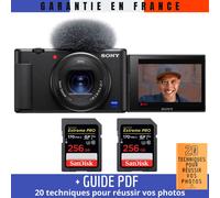 Sony ZV-1 Noir + 2 SanDisk 256GB Extreme PRO UHS-I SDXC 170 MB/s + Guide PDF ""20 TECHNIQUES POUR RÉUSSIR VOS PHOTOS