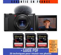 Sony ZV-1 Noir + 3 SanDisk 1TB Extreme PRO UHS-I SDXC 170 MB/s + Guide PDF ""20 TECHNIQUES POUR RÉUSSIR VOS PHOTOS