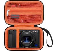 Sony Zv-1 / Zv-1F / Zv-1 Ii Étui De Transport Pour Appareil Photo Numérique, 4K Video Streaming Camera Hard Travel Housse De Rangement Sac De Rangement Rack De Rangement. Noir+Orange
