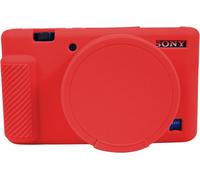 Sony ZV-1 ZV1 Camera Silicone Protective Case with Removable Lens Cap for Sony ZV 1 Digital Camera Red