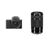 Sony ZV-E10K (APS-C) - Appareil Photo Hybride avec Objectif 16-50 mm f/3,5-5,6 II Power Zoom Kit - écran orientable et inclinable, vidéo 4K + SEL-55210BQ Monture E APS-C 55-210 mm F4.5-6.3 - Noir