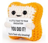 Soobeeke Toast au crochet avec carte de motivation - Joli souvenir positif fait à la main pour amis, étudiants, collègues et enseignants - Soutien émotionnel et soulagement du stress