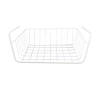 soobu Panier de Rangement sous étagère Multi-usages sous étagère Panier Métallique Grande capacité Tout Métal Garde-Manger Bibliothèque Cuisine (M Blanc)
