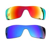 SOODASE pour Oakley Batwolf des Lunettes de Soleil Rouge/Bleu 2 Paires Verres de Remplacement polarisés