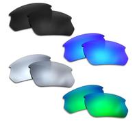 SOODASE Pour Oakley BiSphaera Lunettes de Soleil Bleu/Noir/Argent/Vert Polarisation Verres de Remplacement