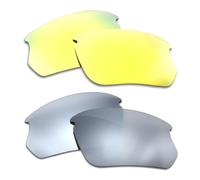 SOODASE Pour Oakley BiSphaera Lunettes de Soleil Or/Argent 2 Paires Polarisation Verres de Remplacement