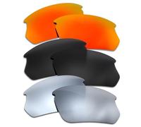 SOODASE Pour Oakley BiSphaera Lunettes de Soleil Rouge/Noir/Argent Polarisation Verres de Remplacement